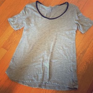 Leather trimmed Gray Tee